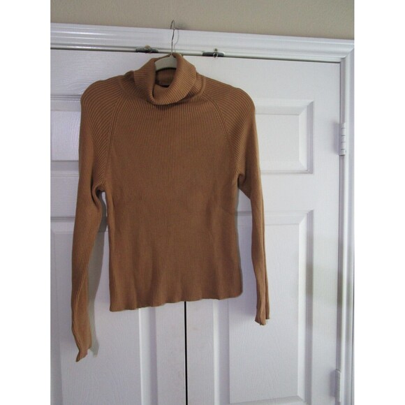 Jeanne Pierre Womens Turtle Neck Sweater Medium Gold Brown Vintage - Picture 1 of 11